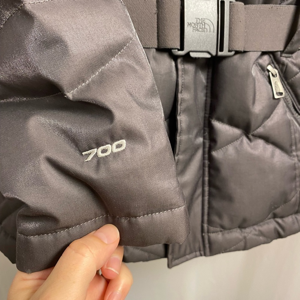 The North Face Grey Down Jacket with Faux Fur Trim - Picture 6 of 14